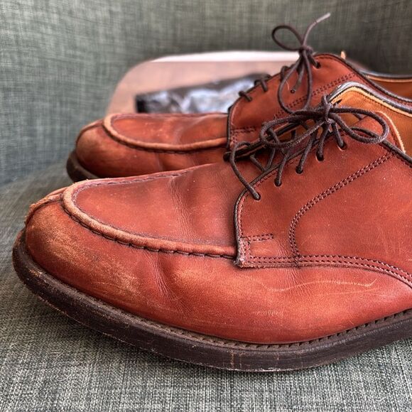 Allen Edmonds Men’s Bradley Rich Brown Leather Oxfords loafers size 8.5 C Work - Picture 2 of 13